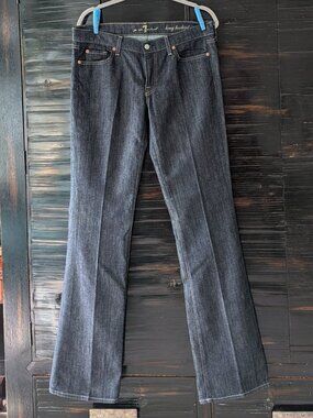 7 For All Mankind Long Bootcut Jeans dark wash, no distressing